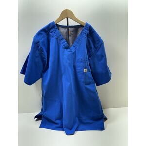 Carhartt C16418 Men’s Ripstop Utility Scrub Top XL Blue V Neck Medical Workwear